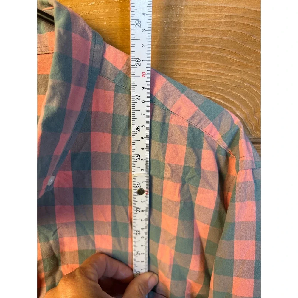 J. Crew Men Slim Fit Long Sleev Button Down Shirt Pink Blue Checkered Lg Gingham